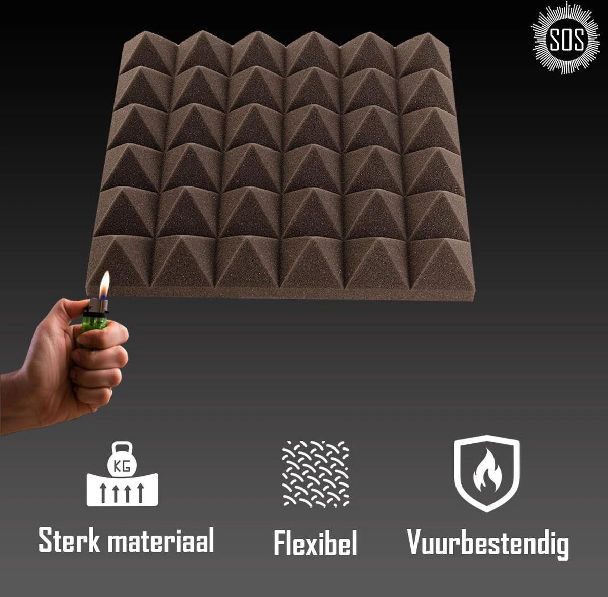 Zelfklevende Geluidsisolatie Pyramide | Akoestische Panelen | Isolatieplaten | Geluidsisolatie | Zelfklevende Wandpanelen | Studioschuim | Geluidsdemper | 30 X 30 X 5 Cm | 0,53m2 | 6 Stuks - Zwart 7 Zelfklevende Geluidsisolatie Pyramide | Akoestische Panelen | Isolatieplaten | Geluidsisolatie | Zelfklevende Wandpanelen | Studioschuim | Geluidsdemper | 30 X 30 X 5 Cm | 0,53m2 | 6 Stuks - Zwart - Afbeelding 5