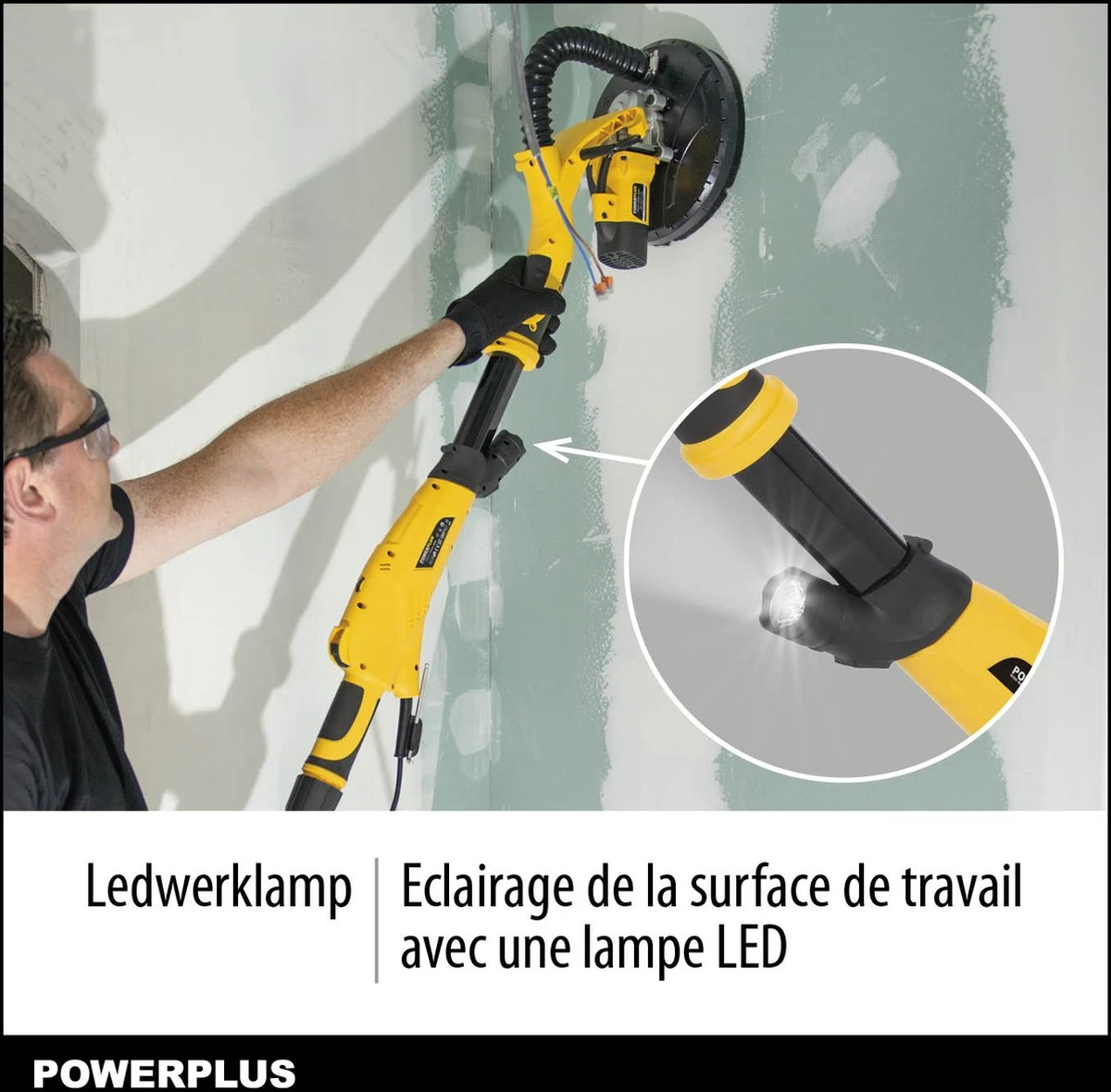 Powerplus POWX04761 Telescopische Langnekschuurmachine - 710W - Ø225mm - Incl. 6x Schuurpapier - Voor Plafond En Muur 6 Powerplus POWX04761 Telescopische Langnekschuurmachine - 710W - Ø225mm - Incl. 6x Schuurpapier - Voor Plafond En Muur - Afbeelding 4