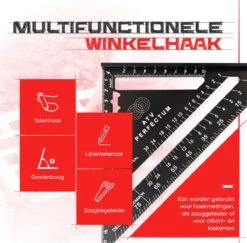 ATV PERFECTUM Winkelhaak – Metrisch - Aluminium - Hoekmeter – Speed Square -Blokhaak – Zwaaihaak 20 ATV PERFECTUM Winkelhaak – Metrisch - Aluminium - Hoekmeter – Speed Square -Blokhaak – Zwaaihaak -Makita Winkel 1200x1181 17