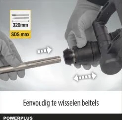 Powerplus POWX11831 Breekhamer - Boorhamer - Hamerboor En Beitel - 1300W - 18 Joule - SDS Max - Incl. Gereedschapskoffer En 2 Beitels - Voor Beton En Steen -Makita Winkel 1200x1181 2