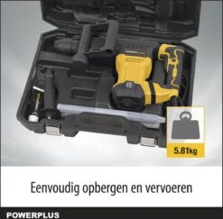 Powerplus POWX11831 Breekhamer - Boorhamer - Hamerboor En Beitel - 1300W - 18 Joule - SDS Max - Incl. Gereedschapskoffer En 2 Beitels - Voor Beton En Steen -Makita Winkel 1200x1181 3