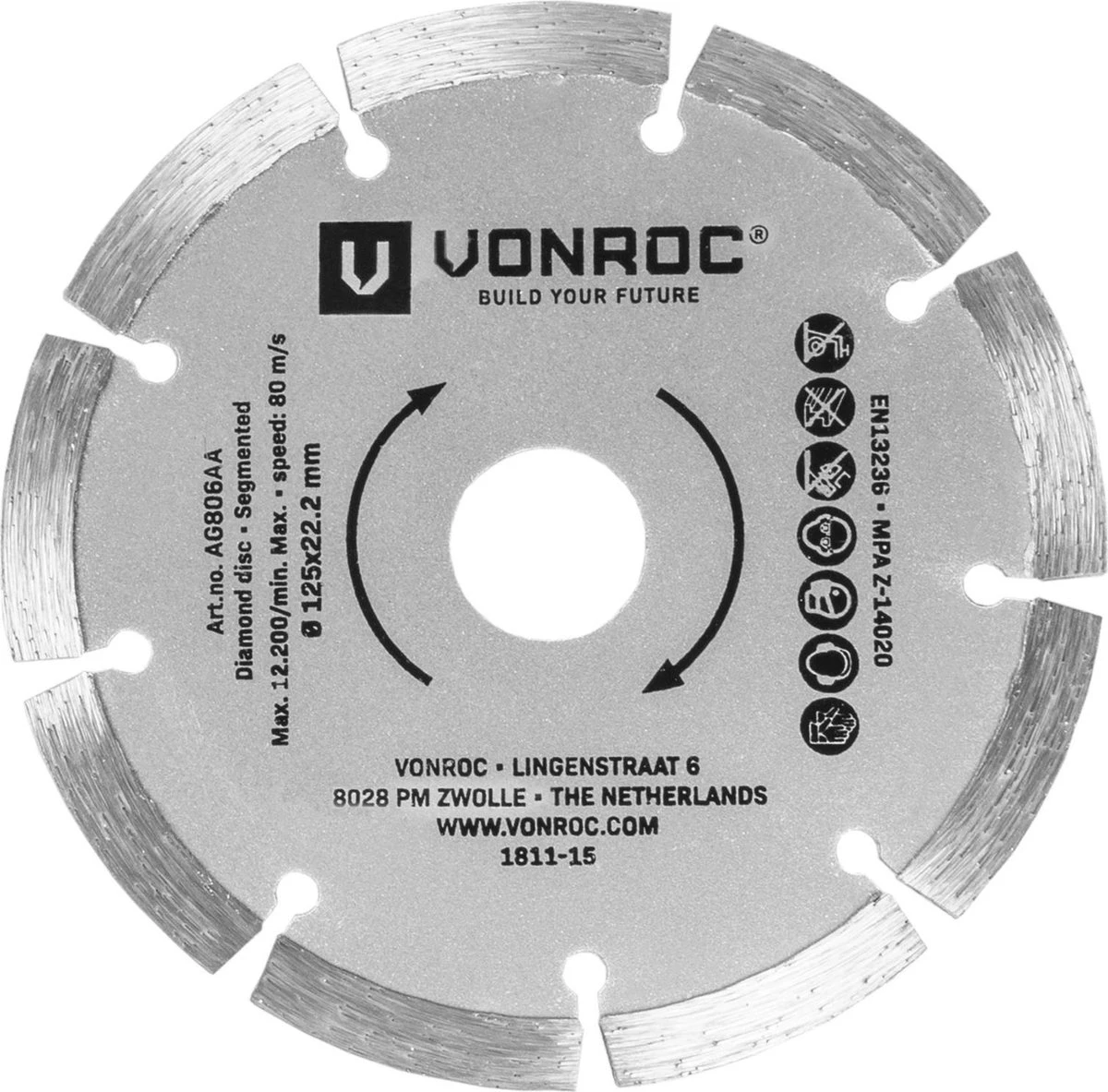 VONROC Diamantschijven Set – Ø125MM – Universeel – 3 Stuks – Segment, Turbo & Volrand 6 VONROC Diamantschijven Set – Ø125MM – Universeel – 3 Stuks – Segment, Turbo & Volrand - Afbeelding 4