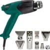 VONROC Heteluchtpistool – Verfafbrander – 2000W – 2 Temperatuurstanden – Incl. 8 Mondstukken & Opbergtas