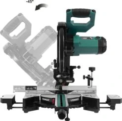 VONROC PRO Afkortzaag - Kapzaag - Verstekzaag – 2200W - Ø255mm – Zaagt Hout, Kunststof En Metaal – Instelbare Snelheid – Zaagcapaciteit 340mm –Verstelbare Tafelverbreders – Trekfunctie – Kantelbaar – Lengtestop - Incl. Zaagblad, Laser & LED -Makita Winkel 1200x1188 6