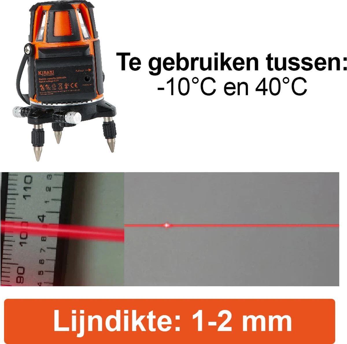 Kibani Kruislijnlaser Met Statief - Bouwlaser Zelfnivellerend - Kruislijnlaser Zelfnivellerend - Kruislaser - Rotatielaser - Laserwaterpas - Lijnlaser - Oplaadbare Accu - Laserliners- Rood - Met Statief En Opberg Box 10 Kibani Kruislijnlaser Met Statief - Bouwlaser Zelfnivellerend - Kruislijnlaser Zelfnivellerend - Kruislaser - Rotatielaser - Laserwaterpas - Lijnlaser - Oplaadbare Accu - Laserliners- Rood - Met Statief En Opberg Box - Afbeelding 8