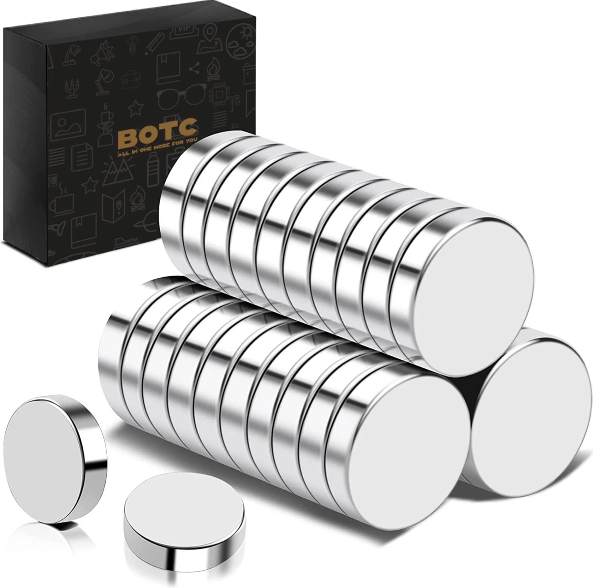 BOTC Super Sterke Magneten - 20 Stuks - 10x3MM - Inclusief Opbergdoosje Met Bewaardoosje - BMZ30S2 3 BOTC Super Sterke Magneten - 20 Stuks - 10x3MM - Inclusief Opbergdoosje Met Bewaardoosje - BMZ30S2
