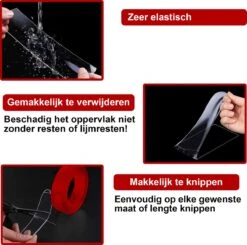 24ME® 5M Dubbelzijdig Montage Tape - Met Etui - 1cm X 1mm X 5M - Transparant - Nano Tape - Acrylic - VHB -Makita Winkel 1200x1190 32