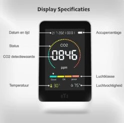 EYSLife® CO2 Meter PRO - Hygrometer Voor Binnen En Buiten – CO2 Melder Met Thermometer & Luchtvochtigheidsmeter – Complete Luchtkwaliteitsmeter 24 EYSLife® CO2 Meter PRO - Hygrometer Voor Binnen En Buiten – CO2 Melder Met Thermometer & Luchtvochtigheidsmeter – Complete Luchtkwaliteitsmeter -Makita Winkel 1200x1190 46