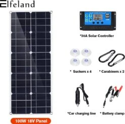 Dokx Flexibel Zonnepaneel - 100W 18V DC USB Monokristallijn Zonnepaneel - Complete Set - Camper - Tuinhuisje - Tent -Makita Winkel 1200x1191 24