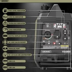 YSONIC YS4000i Inverter Generator - 3.3KW - 230V - 2xUSB - Autolader En Parallel Poort - Fluisterstil 62 DB - Olie En Overload Alarm 10 YSONIC YS4000i Inverter Generator - 3.3KW - 230V - 2xUSB - Autolader En Parallel Poort - Fluisterstil 62 DB - Olie En Overload Alarm -Makita Winkel 1200x1194 10