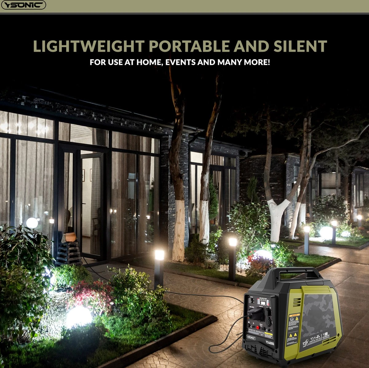YSONIC YS4000i Inverter Generator - 3.3KW - 230V - 2xUSB - Autolader En Parallel Poort - Fluisterstil 62 DB - Olie En Overload Alarm 6 YSONIC YS4000i Inverter Generator - 3.3KW - 230V - 2xUSB - Autolader En Parallel Poort - Fluisterstil 62 DB - Olie En Overload Alarm - Afbeelding 4
