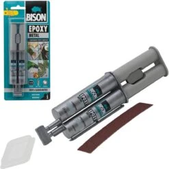 Bison - Epoxy Lijm Voor Metaal, Steen, Beton, Polyester Reparatieset - Vloeibaar Staal - 2 Componenten - Super Strong