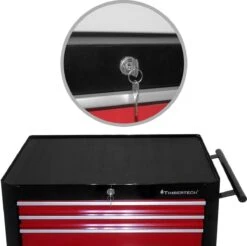 Timbertech - Afsluitbare Werkplaatswagen Op Wielen Met Parkeerrem - Exclusief Gereedschappen - 7 Laden Met Inleg - Gereedschapswagen - Montagewagen - Trolley Voor Diverse Gereedschappen - Staal - Rood/Zwart 22 Timbertech - Afsluitbare Werkplaatswagen Op Wielen Met Parkeerrem - Exclusief Gereedschappen - 7 Laden Met Inleg - Gereedschapswagen - Montagewagen - Trolley Voor Diverse Gereedschappen - Staal - Rood/Zwart -Makita Winkel 1200x1196 12