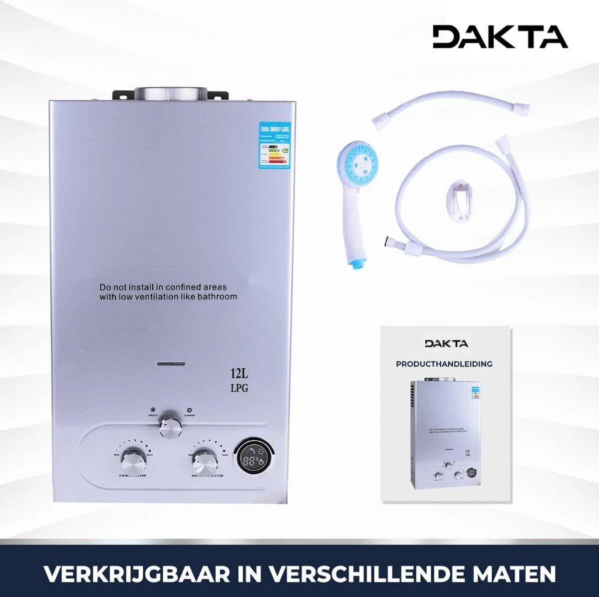 Merkloos Dakta® Propaan - Boiler - LPG Geiser 16 Liter / Minuut Boiler - Ideaal Voor Camper - Caravan - Boot - Camping - Snel Heet Water - Inclusief Douche 5 Merkloos Dakta® Propaan - Boiler - LPG Geiser 16 Liter / Minuut Boiler - Ideaal Voor Camper - Caravan - Boot - Camping - Snel Heet Water - Inclusief Douche - Afbeelding 3