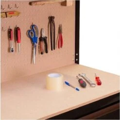 Merkloos Werkbank/werktafel - Metaal / MDF - Incl. Ophangwand & Lade -Makita Winkel 1200x1197 24