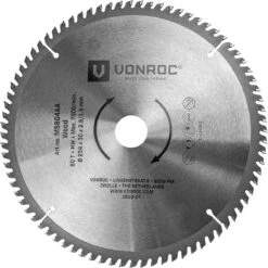 VONROC Zaagblad – Ø254MM – 80 Tanden – Voor Hout – Geschikt Voor Afkortzagen & Tafelzagen -Makita Winkel 1200x1198 17