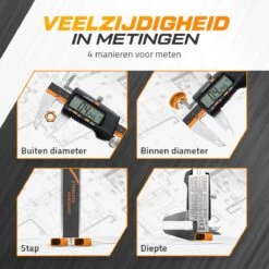 TIOF Digitale Schuifmaat - Opbergcase – Incl. 3 Batterijen – 150 Mm – LCD – RVS -Makita Winkel 1200x1198 36