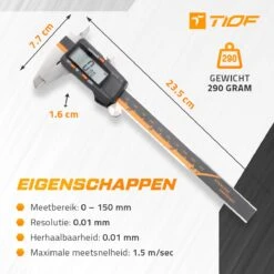 TIOF Digitale Schuifmaat - Opbergcase – Incl. 3 Batterijen – 150 Mm – LCD – RVS -Makita Winkel 1200x1198 38