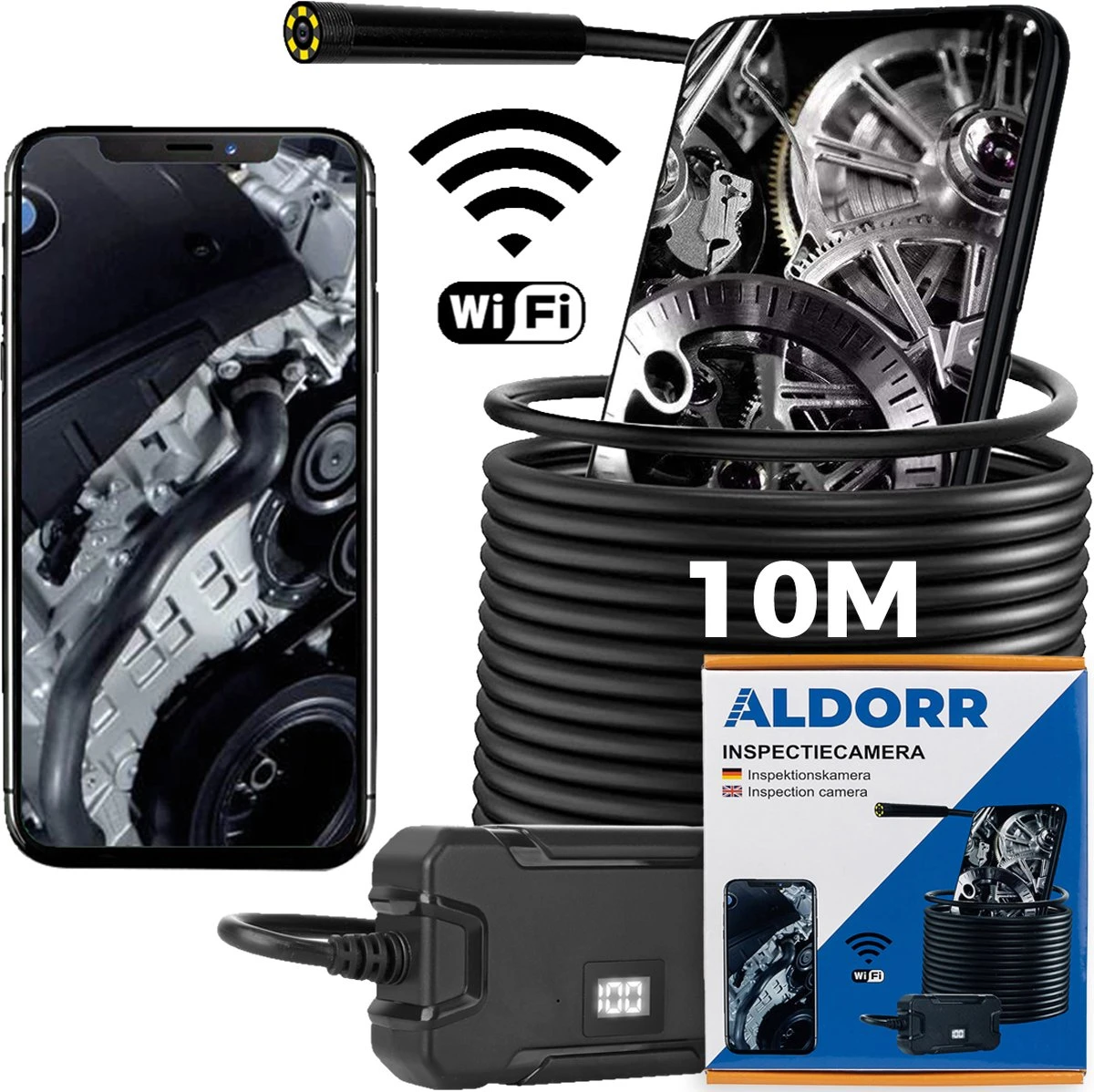 ALDORR Tools - Inspectiecamera 10M - Android/IOS - IP68 Waterdicht - 1080P HD - Endoscoop - Inspecteren Met Telefoon 3 ALDORR Tools - Inspectiecamera 10M - Android/IOS - IP68 Waterdicht - 1080P HD - Endoscoop - Inspecteren Met Telefoon