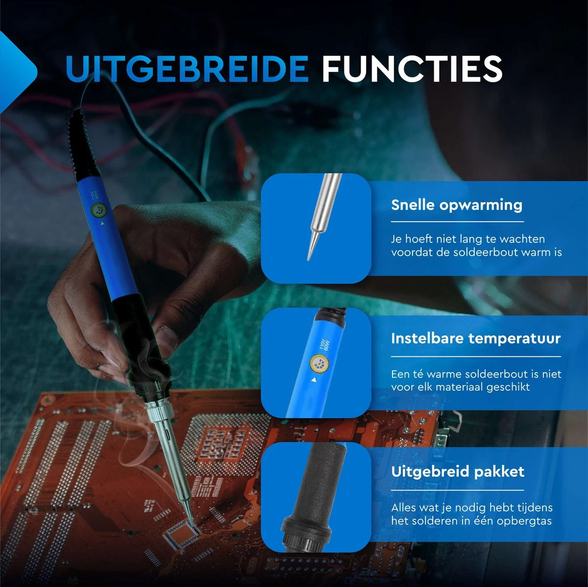 Merkloos Soldeerbout Station - Set 21-Delig - Verwisselbare Punten - Inclusief Tin & Houder 10 Merkloos Soldeerbout Station - Set 21-Delig - Verwisselbare Punten - Inclusief Tin & Houder - Afbeelding 8