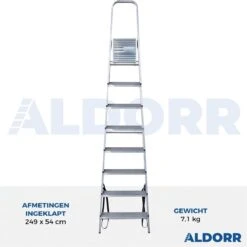 ALDORR Home - Huishoudtrap 8 Treden - Huishoudladder Inklapbaar - Keukentrap Opvouwbaar -Makita Winkel 1200x1199 20