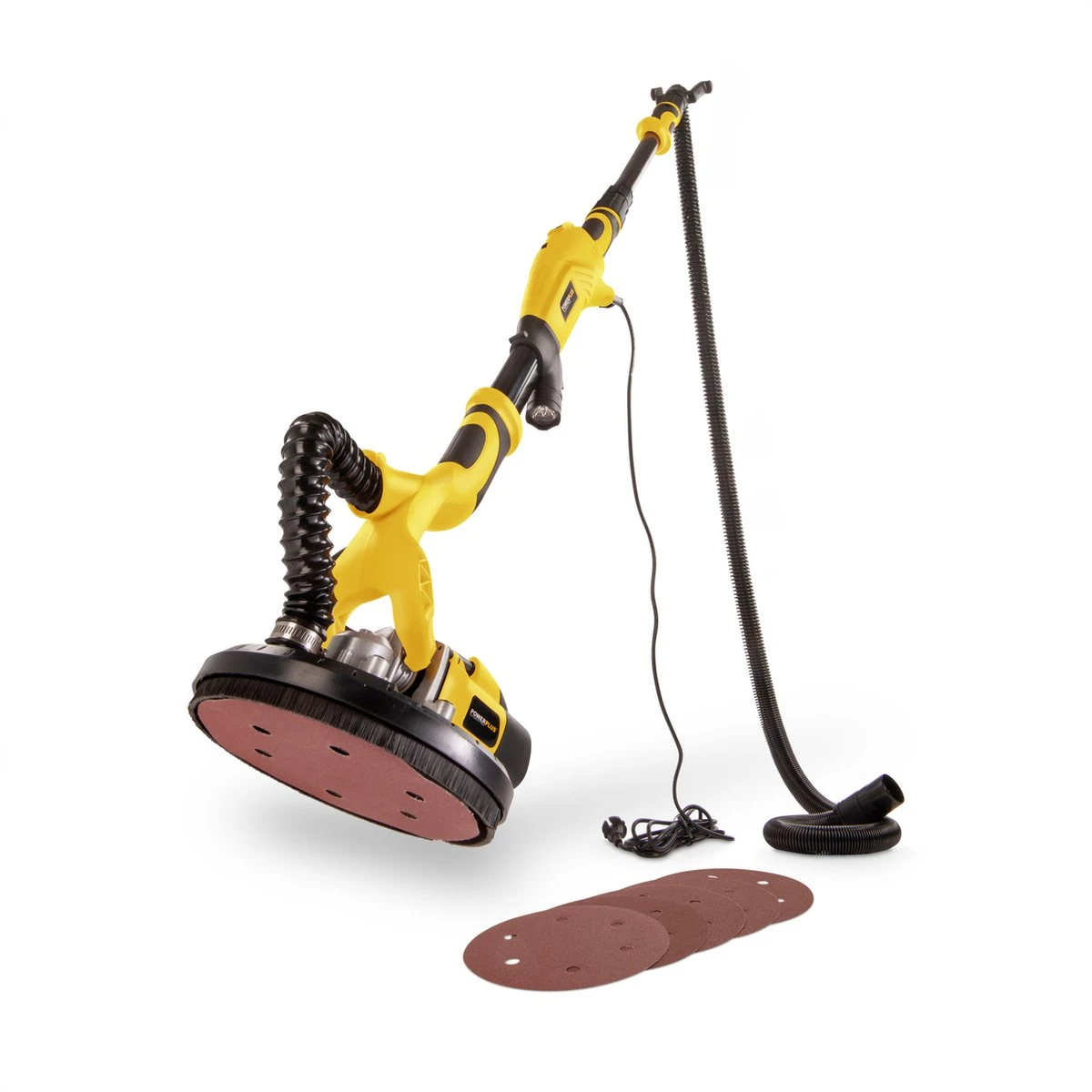 Powerplus POWX04761 Telescopische Langnekschuurmachine - 710W - Ø225mm - Incl. 6x Schuurpapier - Voor Plafond En Muur 3 Powerplus POWX04761 Telescopische Langnekschuurmachine - 710W - Ø225mm - Incl. 6x Schuurpapier - Voor Plafond En Muur