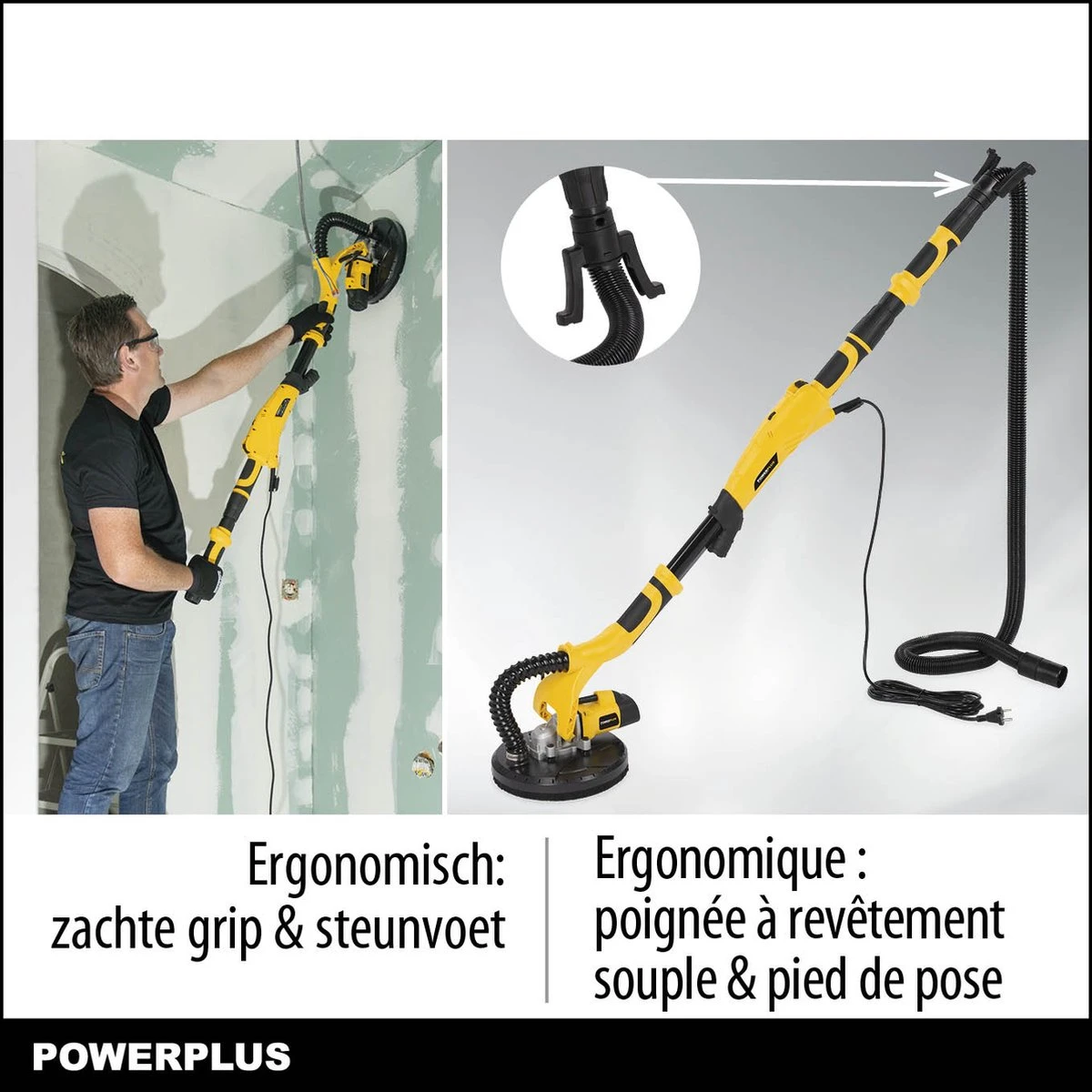 Powerplus POWX04761 Telescopische Langnekschuurmachine - 710W - Ø225mm - Incl. 6x Schuurpapier - Voor Plafond En Muur 8 Powerplus POWX04761 Telescopische Langnekschuurmachine - 710W - Ø225mm - Incl. 6x Schuurpapier - Voor Plafond En Muur - Afbeelding 6