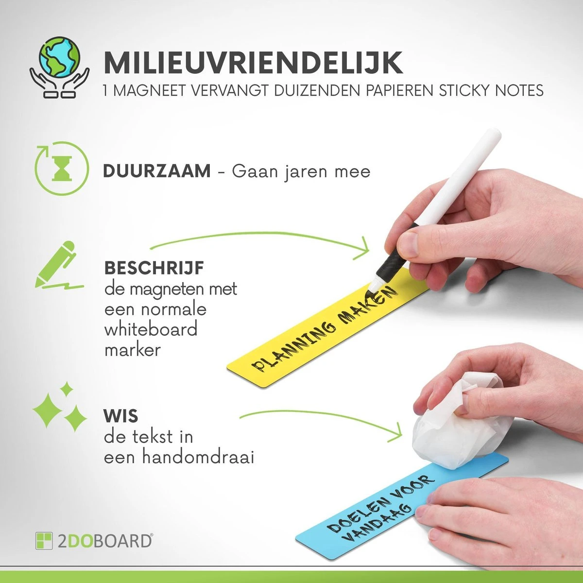 25 Whiteboard Magneten Balk 15 X 2,5 Cm Grijs - Herschrijfbaar 4 25 Whiteboard Magneten Balk 15 X 2,5 Cm Grijs - Herschrijfbaar - Afbeelding 2