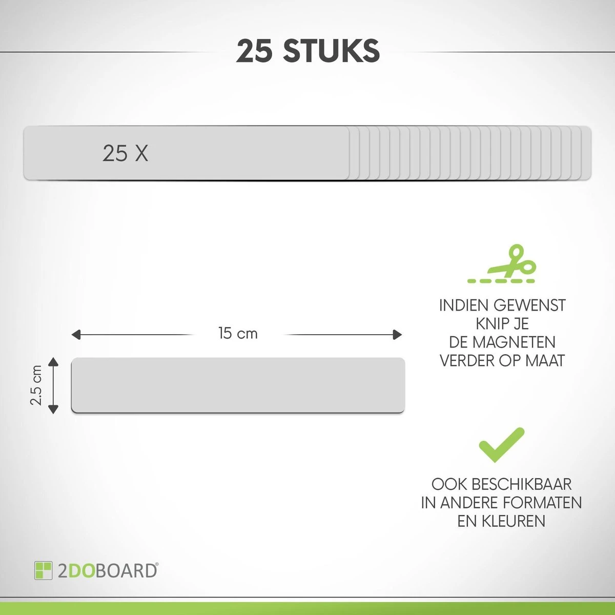 25 Whiteboard Magneten Balk 15 X 2,5 Cm Grijs - Herschrijfbaar 7 25 Whiteboard Magneten Balk 15 X 2,5 Cm Grijs - Herschrijfbaar - Afbeelding 5