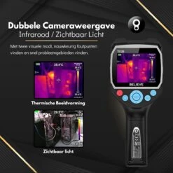 BELIEVE Warmtebeeldcamera Met Micro SD En Zaklamp - Digitale Warmtecamera Voor Windows En Android En IOS - Warmtemeter - 320x240 Pixel LCD-scherm -20° Tot +450° -Makita Winkel 1200x1200 1096