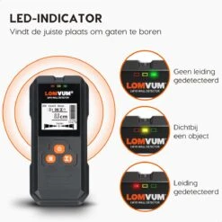 5 In 1 Leidingdetector - Kabeldetector- Detecteert Tot 120mm - Inclusief 9V Batterij -Makita Winkel 1200x1200 1122