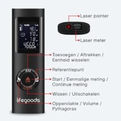 LifeGoods Laser Afstandsmeter - 40M - USB Oplaadbaar Incl. Kabel - Zwart -Makita Winkel 1200x1200 1162