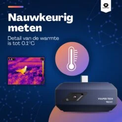 Vulpes Tech® Warmtebeeldcamera PRO - Warmtemeter Voor Android (USB-C) Apparaten - -20 Tot +550°C - 256 X 192 Pixel - Thermische Camera - Pro Versie -Makita Winkel 1200x1200 1196