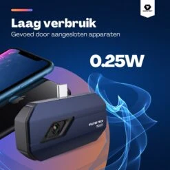 Vulpes Tech® Warmtebeeldcamera PRO - Warmtemeter Voor Android (USB-C) Apparaten - -20 Tot +550°C - 256 X 192 Pixel - Thermische Camera - Pro Versie -Makita Winkel 1200x1200 1197