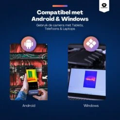 Vulpes Tech® Warmtebeeldcamera PRO - Warmtemeter Voor Android (USB-C) Apparaten - -20 Tot +550°C - 256 X 192 Pixel - Thermische Camera - Pro Versie -Makita Winkel 1200x1200 1200