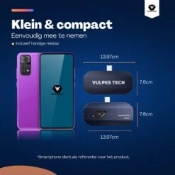 Vulpes Tech® Warmtebeeldcamera PRO - Warmtemeter Voor Android (USB-C) Apparaten - -20 Tot +550°C - 256 X 192 Pixel - Thermische Camera - Pro Versie -Makita Winkel 1200x1200 1201