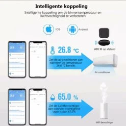 Fastsurfe - Smart Temperatuur En Vochtigheidssensor - WiFi-app - Smart Home Remote Monitor - Werkt Met Alexa En Google Assistant -Makita Winkel 1200x1200 1214