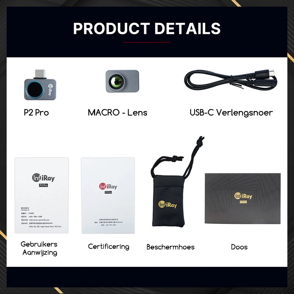 Infiray P2 PRO Warmtebeeldcamera Met Optische Lens - Warmtecamera Voor Android - Warmtemeter - Infrarood Camera 256x192 Pixels - 25 Hz -20° Tot 550° 9 Infiray P2 PRO Warmtebeeldcamera Met Optische Lens - Warmtecamera Voor Android - Warmtemeter - Infrarood Camera 256x192 Pixels - 25 Hz -20° Tot 550° - Afbeelding 7