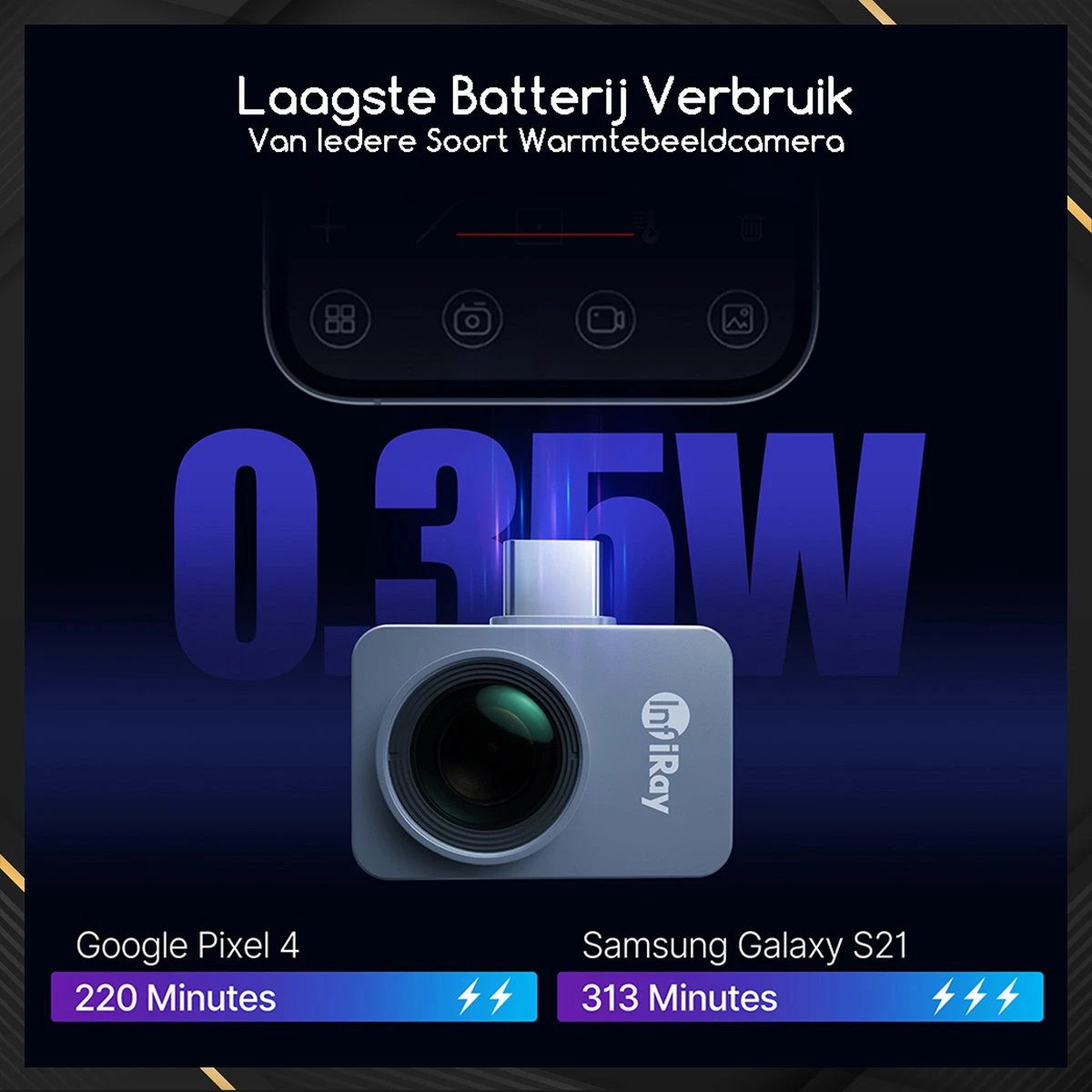 Infiray P2 PRO Warmtebeeldcamera Met Optische Lens - Warmtecamera Voor Android - Warmtemeter - Infrarood Camera 256x192 Pixels - 25 Hz -20° Tot 550° 14 Infiray P2 PRO Warmtebeeldcamera Met Optische Lens - Warmtecamera Voor Android - Warmtemeter - Infrarood Camera 256x192 Pixels - 25 Hz -20° Tot 550° - Afbeelding 12