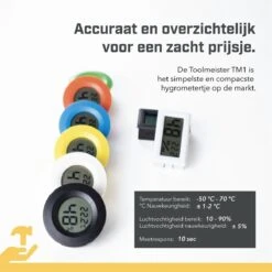 Tool Meister TM1 – Hygrometer & Thermometer - Binnen/Buiten/Koelkast – Digitaal -Zwart - Incl Batterijen 17 Tool Meister TM1 – Hygrometer & Thermometer - Binnen/Buiten/Koelkast – Digitaal -Zwart - Incl Batterijen -Makita Winkel 1200x1200 1298