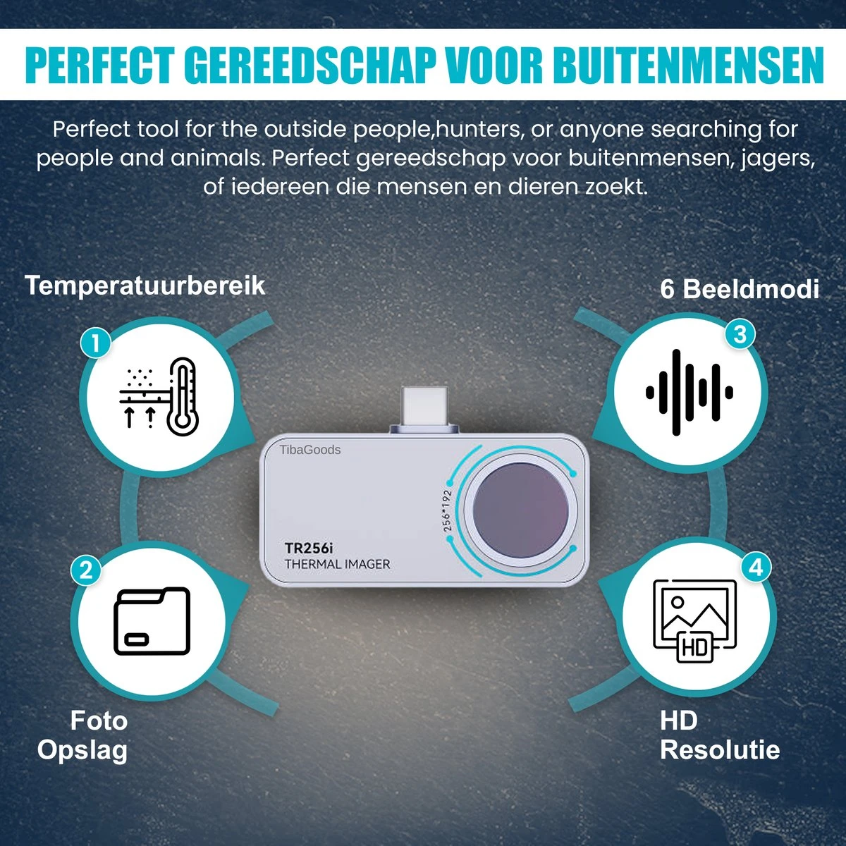 TibaGoods - Warmtebeeldcamera - Warmtecamera Voor Android En Windows (USBC) - 256 X 192 Pixels - -15 Tot 600 °C - Thermische Camera 7 TibaGoods - Warmtebeeldcamera - Warmtecamera Voor Android En Windows (USBC) - 256 X 192 Pixels - -15 Tot 600 °C - Thermische Camera - Afbeelding 5