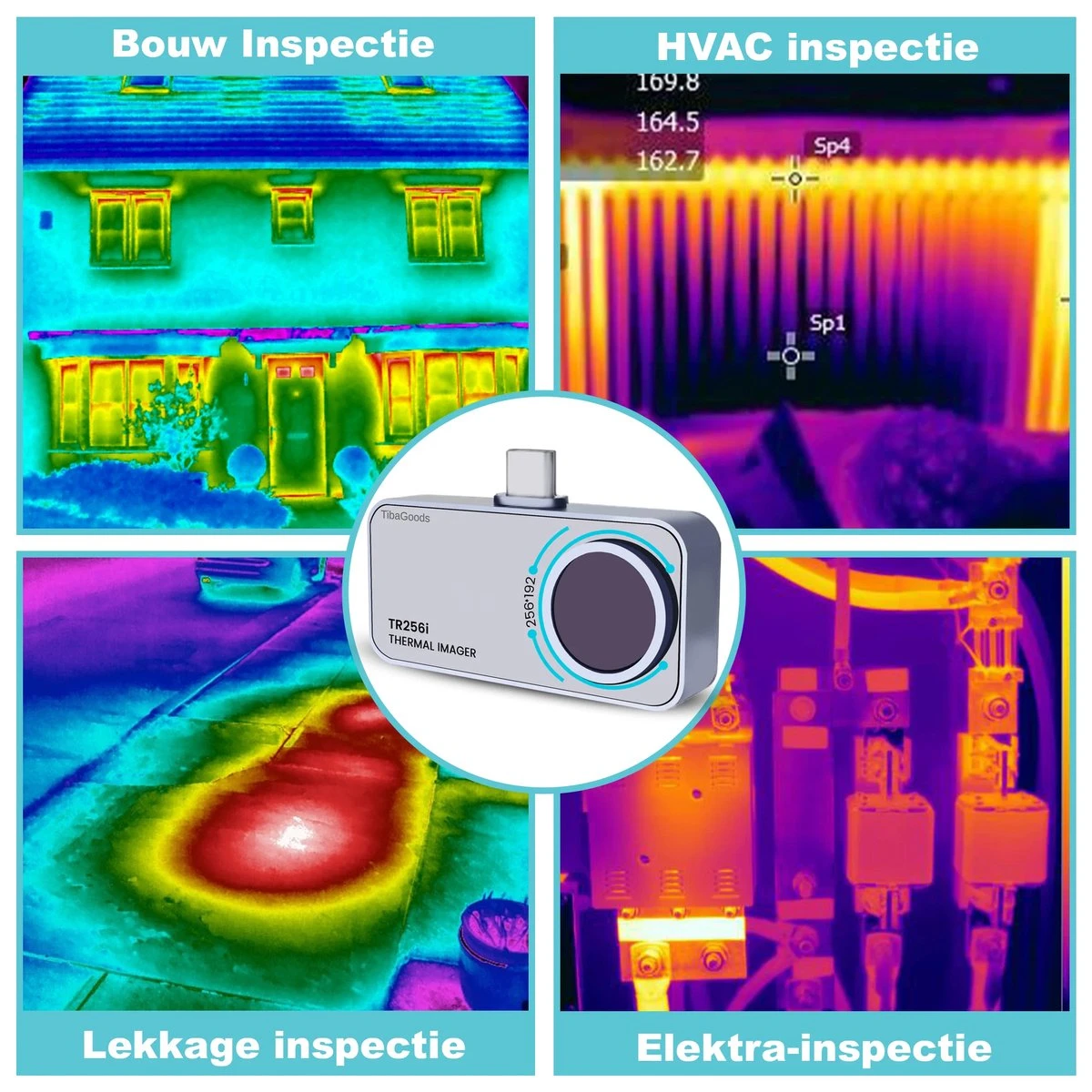 TibaGoods - Warmtebeeldcamera - Warmtecamera Voor Android En Windows (USBC) - 256 X 192 Pixels - -15 Tot 600 °C - Thermische Camera 8 TibaGoods - Warmtebeeldcamera - Warmtecamera Voor Android En Windows (USBC) - 256 X 192 Pixels - -15 Tot 600 °C - Thermische Camera - Afbeelding 6