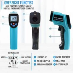 Strex Digitale Infrarood Thermometer - Bereik -50 T/m +550 °C - IR Thermometer - Warmtemeter -Makita Winkel 1200x1200 1352