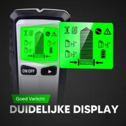 Apeiron Digitale Leidingzoeker - 5 In 1 Detector Voor Muren - Hout, Metaal, Leidingen, Bedrading - Zwart/Zilver - Inclusief Batterij -Makita Winkel 1200x1200 1368
