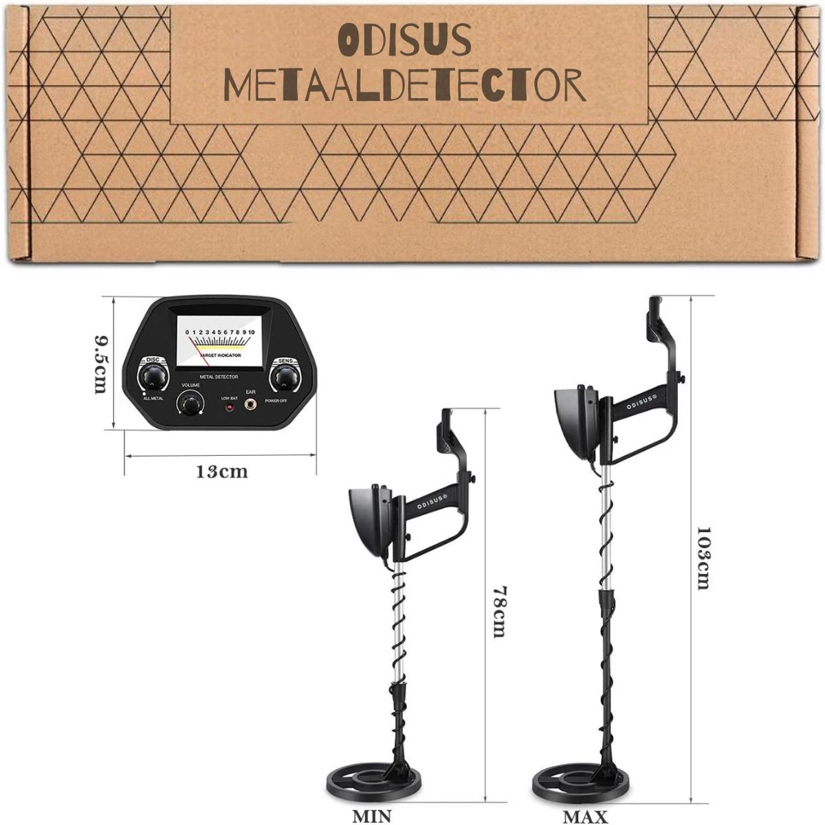 ODISUS Metaal Detector Voor Goud, Munten, Sierraden, ... - Metaaldetector Voor Kinderen & Volwassenen - 20 Cm Detectie Diepte - 78 Tot 103 Cm Lang - Inclusief Metalen Schep & Pintpointer 7 ODISUS Metaal Detector Voor Goud, Munten, Sierraden, ... - Metaaldetector Voor Kinderen & Volwassenen - 20 Cm Detectie Diepte - 78 Tot 103 Cm Lang - Inclusief Metalen Schep & Pintpointer - Afbeelding 5
