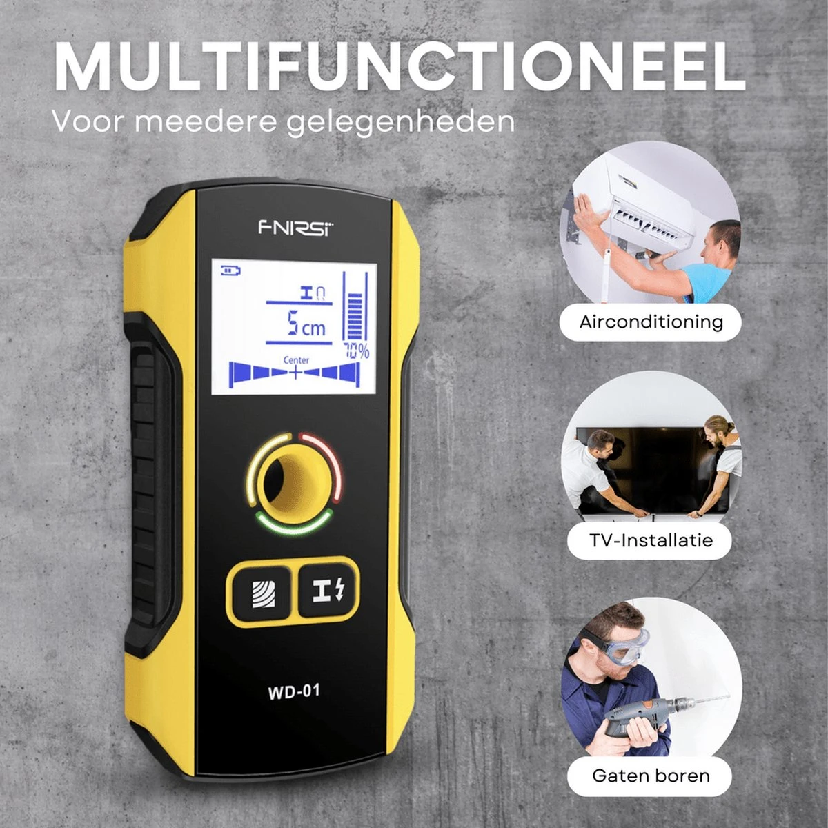 Fnirsi Digitale Leidingdetector WD-01 - Kabelzoeker - Multidetector - Detector - Leidingzoeker - Kabeldetector 6 Fnirsi Digitale Leidingdetector WD-01 - Kabelzoeker - Multidetector - Detector - Leidingzoeker - Kabeldetector - Afbeelding 4