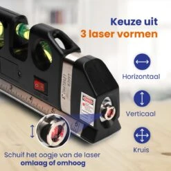 Handymen Kruislijnlaser - Lijnlaser Waterpas - Laserwaterpas Met Afstandsmeter - Rolmaat 2,5m - Alles In Één -Makita Winkel 1200x1200 1422