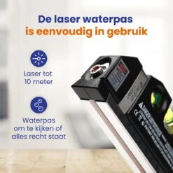 Handymen Kruislijnlaser - Lijnlaser Waterpas - Laserwaterpas Met Afstandsmeter - Rolmaat 2,5m - Alles In Één -Makita Winkel 1200x1200 1424