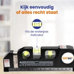 Handymen Kruislijnlaser - Lijnlaser Waterpas - Laserwaterpas Met Afstandsmeter - Rolmaat 2,5m - Alles In Één -Makita Winkel 1200x1200 1430