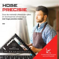 Winkelhaak Set - Incl. Markeerpotlood + 6 Navullingen - Blokhaak - Zwaaihaak - Schrijfhaak - Speed Square - Metalen Winkelhaak - 5 In 1 Winkelhaak -Makita Winkel 1200x1200 1457